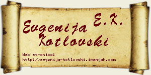 Evgenija Kotlovski vizit kartica
